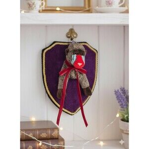 Vintage Plushie Taxidermy Wall Mount – 1999 "Cheeky" the Baboon TY Beanie Baby